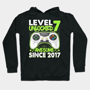 7 Year Old Video Awesome Since 2017 7th Birthday Hoodie